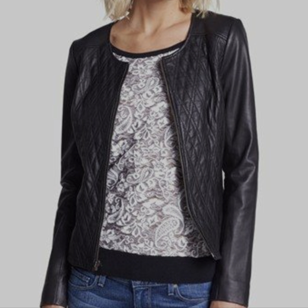 hinge Quilted Leather Jacket